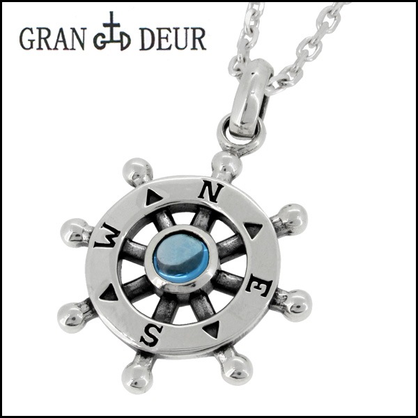 GRAN DEUR】操舵桿 舵 ブルートパーズ シルバーネックレス|大人のため