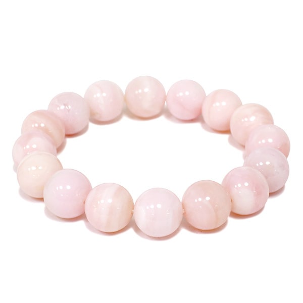 12mm 17cm ピンクオパール ブレスレット (レディースMサイズ)|大人の