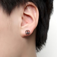 ピースマーク ピアス 1P 片耳用 シルバー 925 メンズピアス シンプル