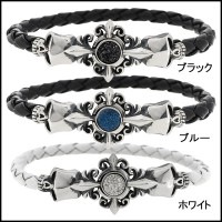 ★送料無料★ 【VOLTAGE ヴォルテージ】 EXCITER スカル ドルジークォーツ レザーブレスレット|メンズアクセサリー
