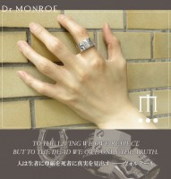 ★送料無料★ Dr MONROE ドクターモンロー メッセージスカルリング 13号〜23号|メンズアクセサリー