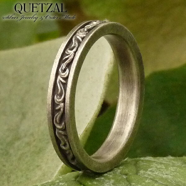 Quetzal フラットスクロールリング シルバーリング 3号～30号 ブランド