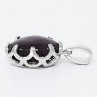 スタールビー カボションカット シルバー ペンダントトップ 7月 誕生石