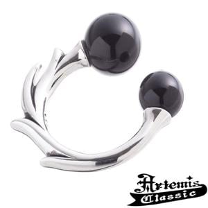 アルテミスクラシック オニキス ボール イヤーカフ 1P 片耳用 Artemis Classic イヤカフ 天然石 シルバー925 黒 ブラック ノンホール|メンズアクセサリー