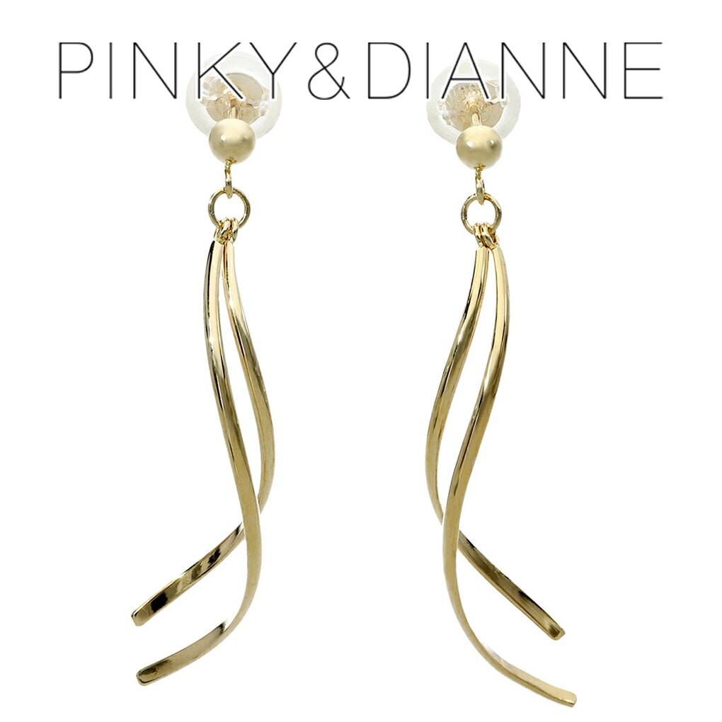 ピンキー&ダイアン デザインパーツ K10 ゴールド スタッドピアス 2P 両