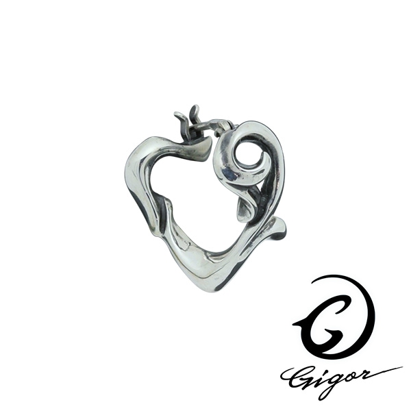 GIGOR ジゴロウ ハーティションピアス 1P 片耳用 左耳用 ピアス フープピアス リングピアス シルバーピアス シルバー925 イヤリング