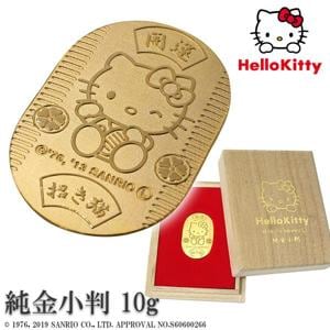 ハローキティ 純金小判 10g サンリオ キティちゃん 純金 小判 K24 ゴールド 純金製品 開運 招き猫 公式 オフィシャル グッズ コレクション|レディースアクセサリー