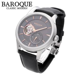 BAROQUE 腕時計 ブランド ウォッチ GENTILE BA3002S-13B ジェンティーレ 時計 メンズ 紳士 かっこいい 自動巻き スケルトン 本革ベルト ブラック|メンズアクセサリー