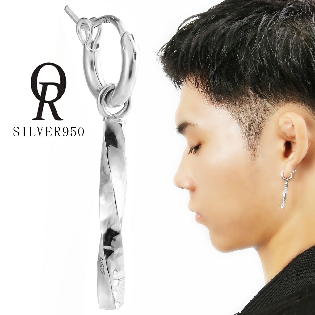 Quiet Room ツイスト ピアス 1P 片耳用 シルバー シンプル バー 棒