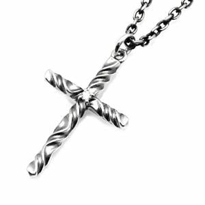 DEAL DESIGN ディールデザイン REVERSE TWIST CROSS：SMALL シルバー クロス ペンダントトップ チェーンなし トップ ヘッド ネックレス|メンズアクセサリー