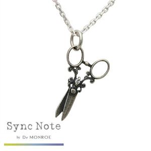 Dr MONROE ドクターモンロー シンクノート シルバーシザーペンダント チェーン付き はさみ 鋏 石付き ジルコニア ネックレス シルバー|メンズアクセサリー