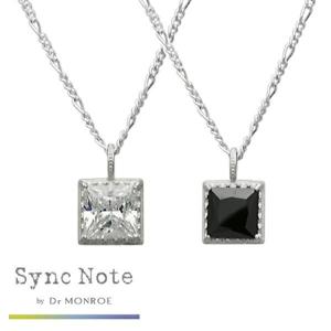 Dr MONROE ドクターモンロー シンクノート プリンセスカットペンダント チェーン付き 石付き ジルコニア ネックレス シルバーネックレス|メンズアクセサリー