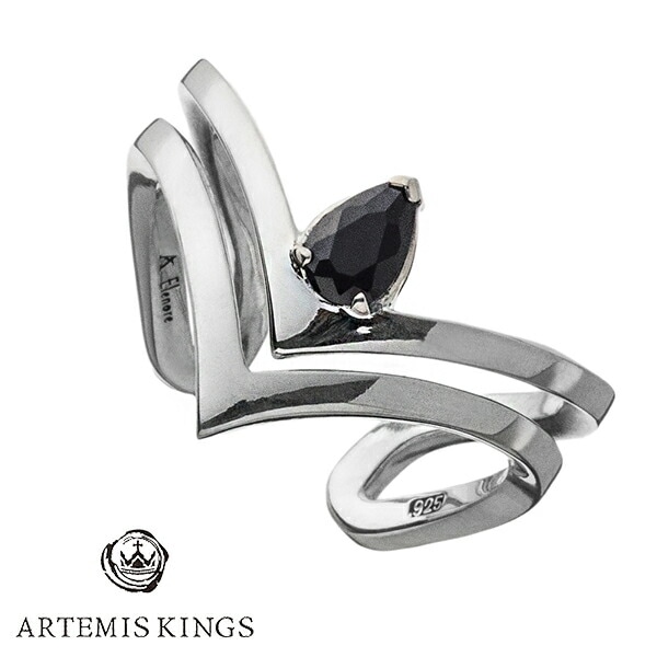 Sterling 925 シルバーリング-15号 CZ-BK Sterling 925 シルバーリング-15号 CZ-BK