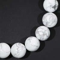 超極希少品 天然 ハウライト (マグネサイトではない) ブレスレット 21mm玉 超極希少品 天然 ハウライト (マグネサイトではない