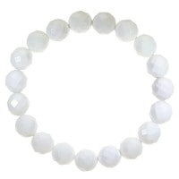ホワイトオニキス カット ブレスレット 10mm 17～19cm M～LL サイズ