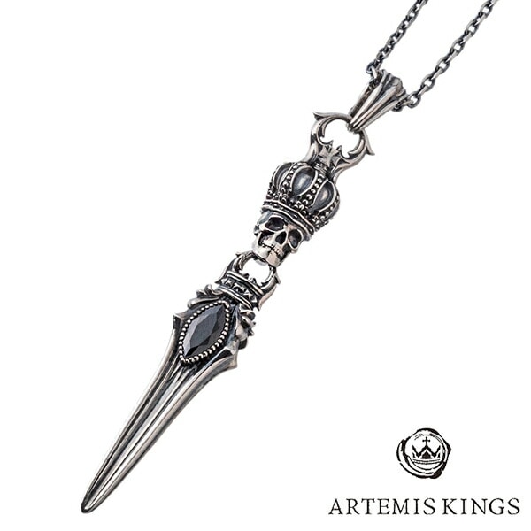 アルテミスキングス ARTEMISKINGS スカルクラウンダガーペンダント