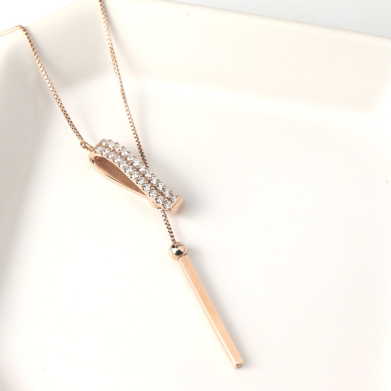 K18 ピンクゴールド スライダー ペンダント バー スティック