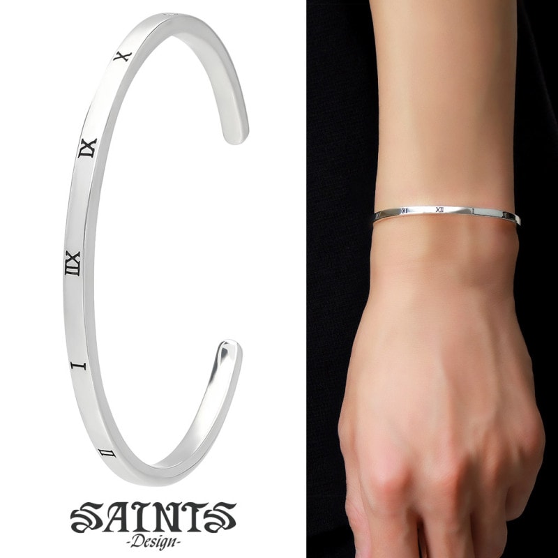 SAINTS セインツ 時空 ローマ数字 バングル シルバー
