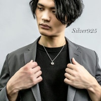 セインツ ネックレス メンズ サファイア オクタゴン ペンダント チェーン付 シルバー ブランド SAINTS シンプル 男性