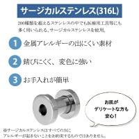 ボディピアス フレッシュトンネル ブラック ラインストーン付