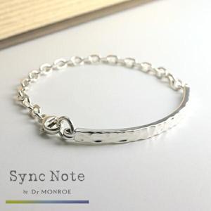 Dr MONROE ドクターモンロー シンクノート 槌目 プレート ブレスレット シルバーブレスレット シルバー925 シンプル チェーンブレス|メンズアクセサリー