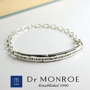 Dr MONROE ドクターモンロー プレート チェーン ブレスレット 英字 メッセージ シルバーブレスレット メンズブレスレット シルバー|メンズアクセサリー