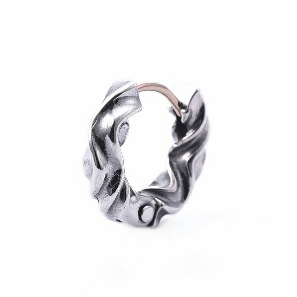 DEAL DESIGN ディールデザイン RT:LOCK HOOP シルバー フープピアス 1P 片耳用 シルバーピアス フープ ピアス シルバー950 ウェーブ 波