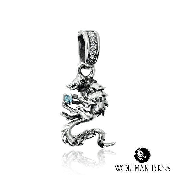 ウルフマン ホワイトファング ウルフ チャーム ペンダント ブルー