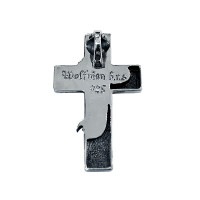 ウルフマン ムーン シャドー クロス ペンダント ホワイト シルバー  