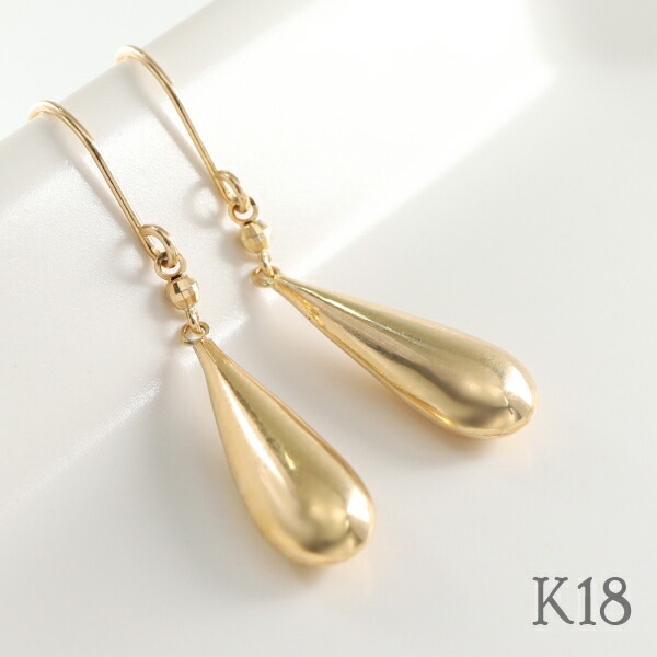 K18 ゴールド ドロップ ピアス 2P 両耳用 18金 18k 金 ゴールドピアス