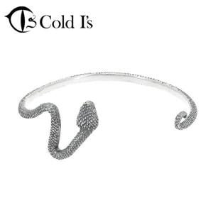 Cold I's ブッシュバイパー バングル シルバー925 腕輪 シルバーアクセサリー ヘビ 蛇 パイソン ボア 鱗 へび柄 爬虫類 は虫類 クサリヘビ科 バイパー|メンズアクセサリー