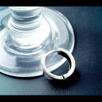 シンプル シルバー フープピアス 14mm×4mm 1P 片耳用 フープ ピアス