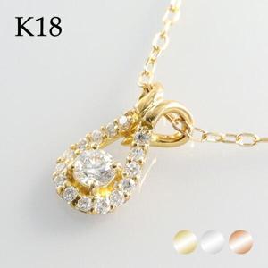 ���٤�3���顼 K18 ������� ŷ�� ��������� 0.17ct �ͥå��쥹 �� 18�� 18k �ԥ󥯥������ �ۥ磻�ȥ������ ŷ�������� ���������� �ҤĤ� ��
