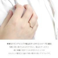 選べる3カラー K18 ゴールド ダイヤモンド V字 リング 7～11号