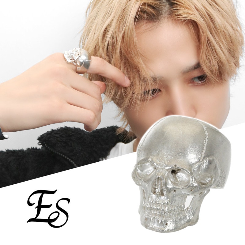 Es リアル スカル リング 指輪 11～23号 シルバー925 ドクロ 頭蓋骨 骨