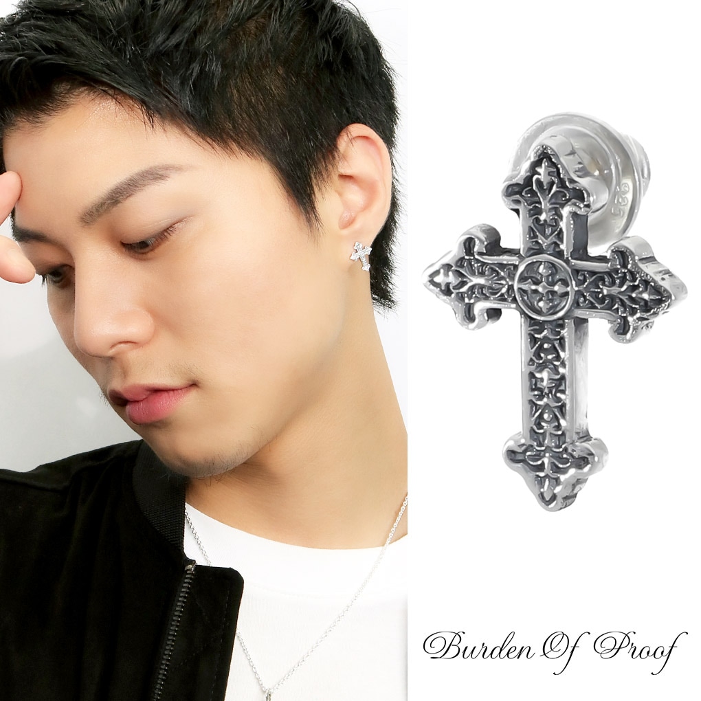 BURDEN OF PROOF グレイブクロス シルバー ピアス 1P 片耳 ブランド