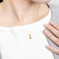 K18 Lucianna 天然 スフェーン ラウンド ゴールド ネックレス