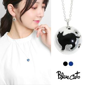 Blue Cat 猫 肉球 オニキス ブルーアゲイド ペンダント ネックレス シルバー925 ねこ ネコ キャット 猫好き 上品 大人かわいい 大人 綺麗 高見え|メンズアクセサリー