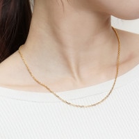 GMA K24コーティング チェーンネックレス S925 ゴールド チェーン ネックレス 喜平 幅約2.8mm 50cm シルバー