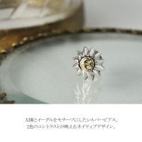 シルバー925×18Kピアス(太陽)左耳用 シルバー925×18Kピアス(太陽)左耳