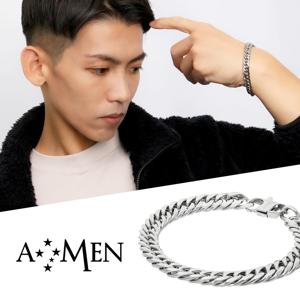 AMEN アメン ダブル喜平チェーン サージカルステンレス ブレスレット 21.5cm ブランド ステンレス 大きいサイズ ダブル喜平 喜平 キヘイ チェーン 鎖|メンズアクセサリー