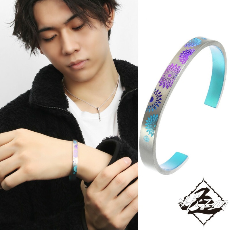 Hizm 純チタン カテドラル グラデーション L バングル ブレスレット 