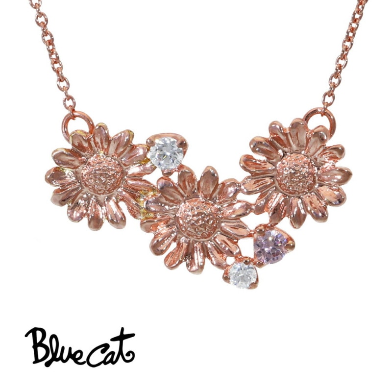 Blue Cat フラワー ペンダント ネックレス シルバー925 植物 花