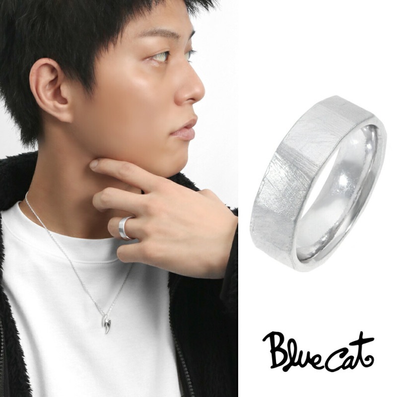 Blue Cat つや消し スクラッチ模様 リング 指輪 13～21号 シルバー925
