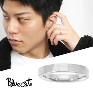 Blue Cat つや消し スクラッチ模様 リング 指輪 13〜20号 シルバー925 シルバー 銀 シンプル 無骨 細め かっこいい スタイリッシュ 大人 きれいめ|メンズアクセサリー