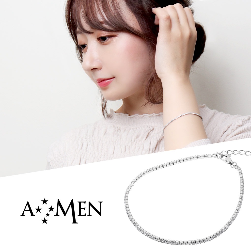 AMEN アメン ジルコニア ライン シルバー テニスブレスレット