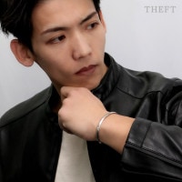 THEFT セフト シンプル マウンテン ダメージ バングル シルバー