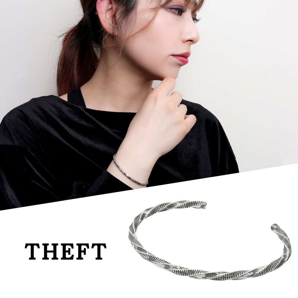 THEFT セフト ナロー ツイスト ライン バングル シルバー NARROW