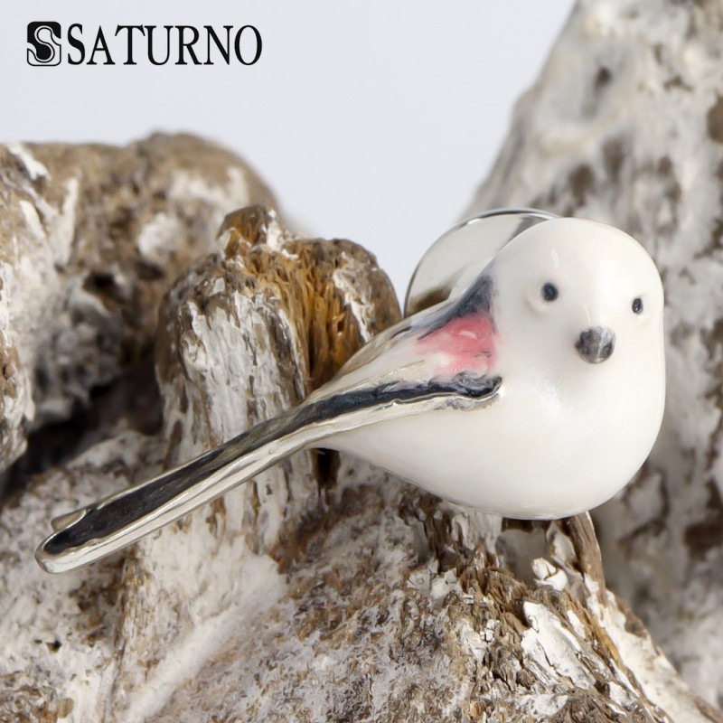 SATURNO サツルノ シマエナガ ピンブローチ シルバー エナガ グッズ