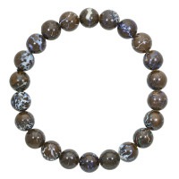 ボルダーオパール　ブレスレット　シルバー　送料無料 ボルダーオパール ブレスレット 高品質 6.8mm 17.5cm メンズM